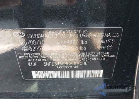 2016 Hyundai Sonata Limited from USA, damaged, VIN 5NPE34AF8GH301006